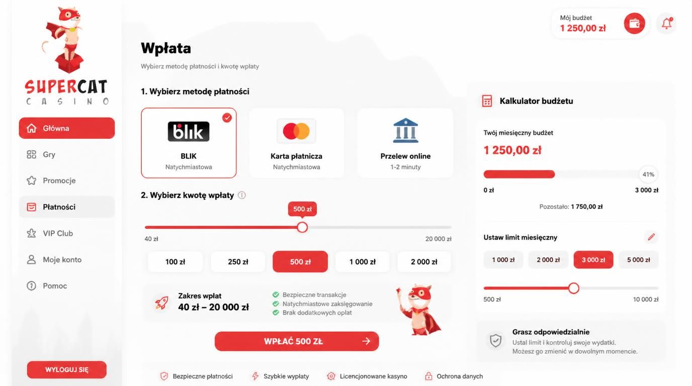 Limity wpłat w złotówkach i budżet